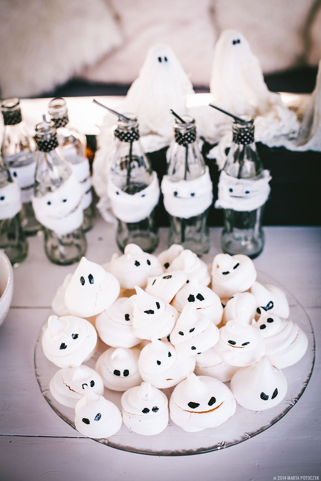 ghost meringues ghost bottles