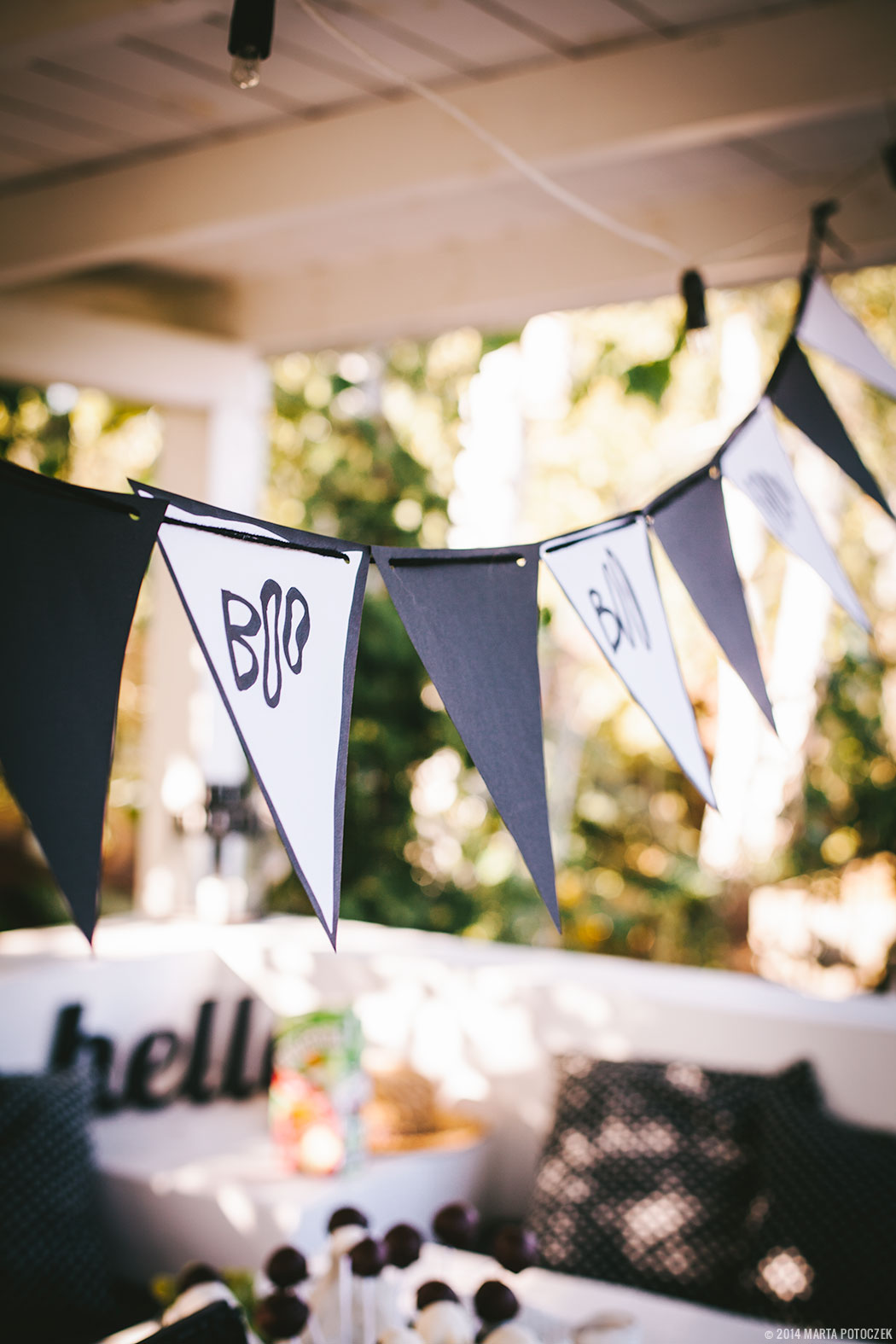 ghost party banner black and white