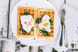 waffles recipe with poached egg, gofry