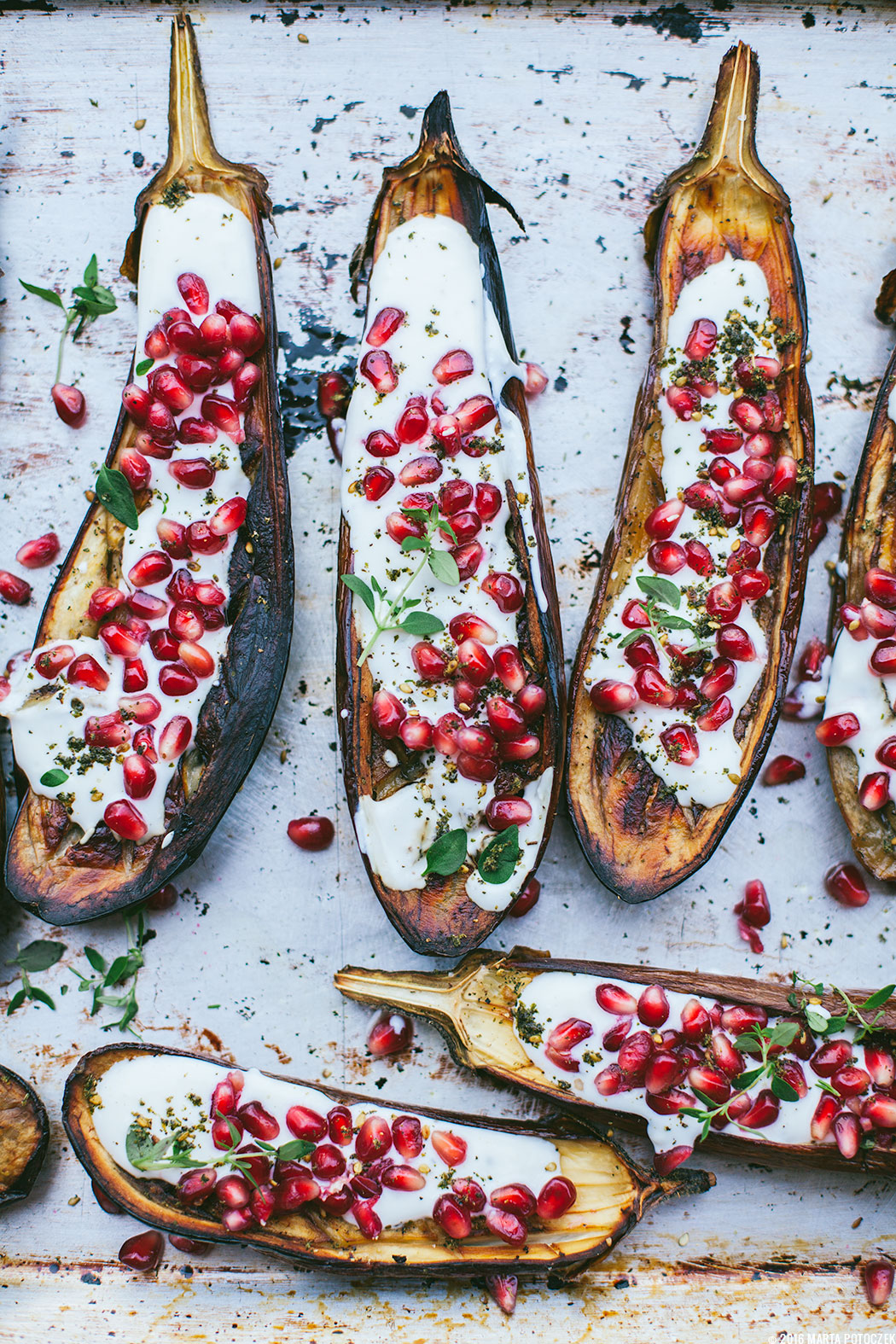 aubergine with pomegranate