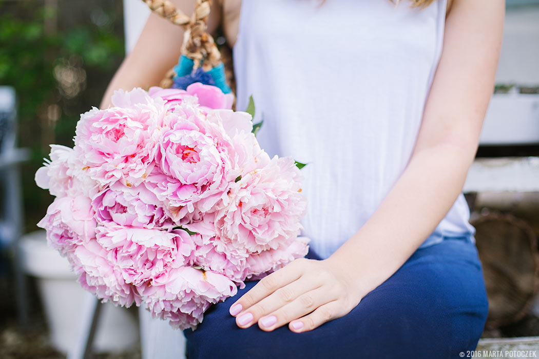 dip dye dress and peonies